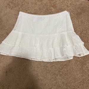 White ruffled skirt